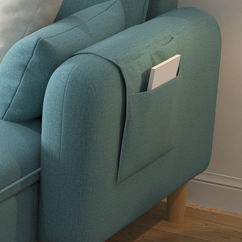 Scandinavo da 30,7 "H di divano e chaise del braccio quadrato di lino per l'appartamento