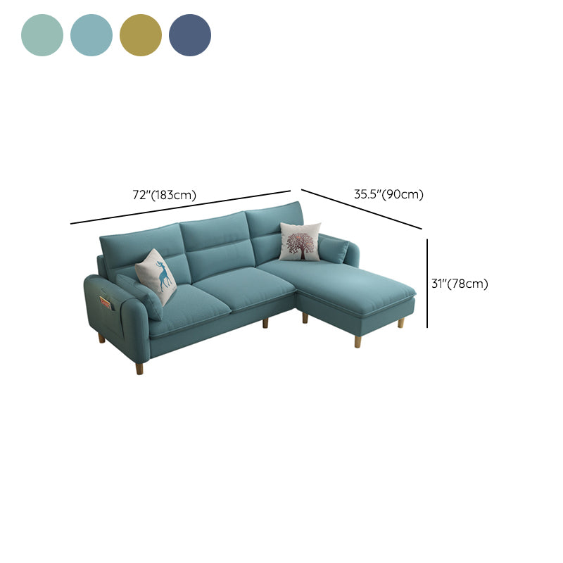 Scandinavo da 30,7 "H di divano e chaise del braccio quadrato di lino per l'appartamento