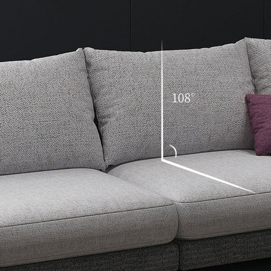 33,07 "H di divano e chaise del braccio quadrato di miscela di cotone per soggiorno