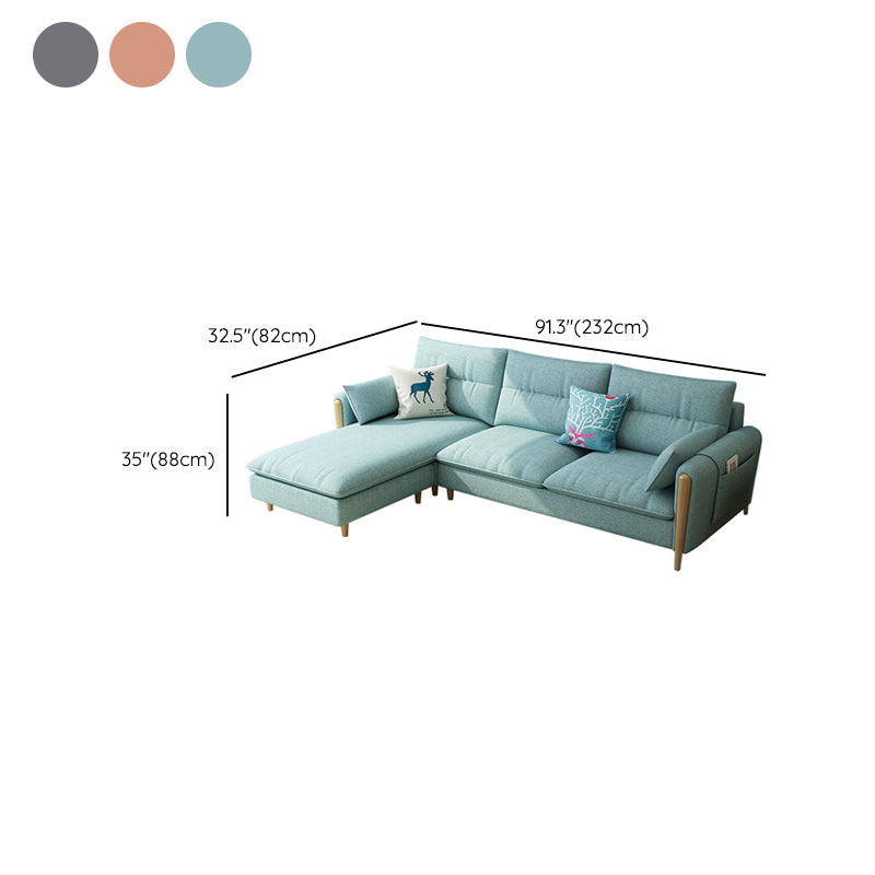 34.64 "H Cotton Blend Sofá y chaise para sala de estar para sala de estar