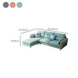 34.64 " H Cotton Blend Square Arm Sofa & Chaise for Living Room