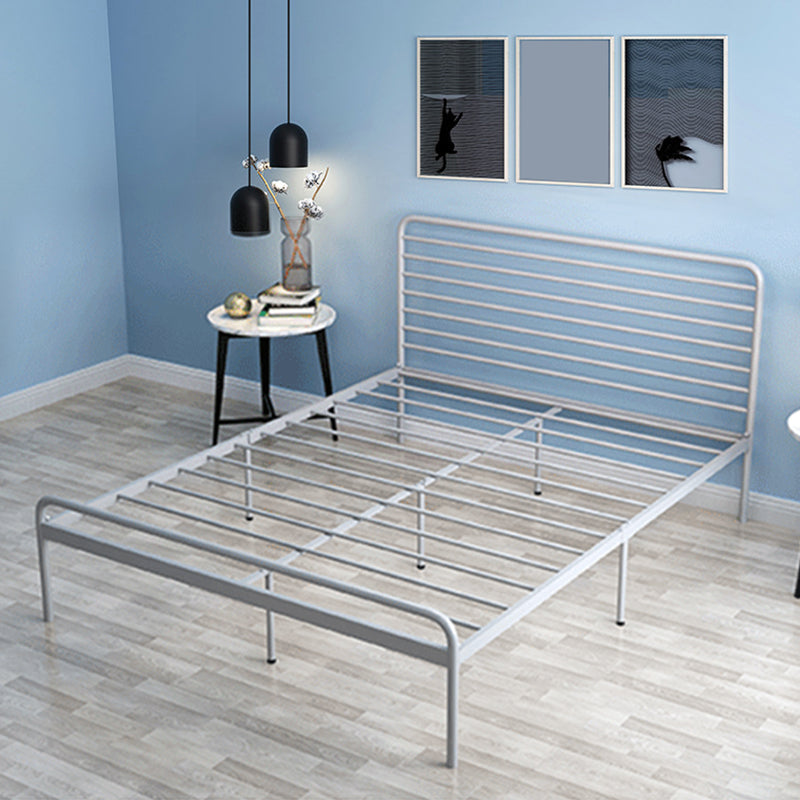 84.65 inch Wide Industial Bed Frame Metal Bed with Headboard Grey Clearhalo 'Bedroom Furniture' 'Beds' 'furn' 'furn_beds' 'Furniture' 6119650
