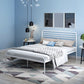 84.65 inch Wide Industial Bed Frame Metal Bed with Headboard White Clearhalo 'Bedroom Furniture' 'Beds' 'furn' 'furn_beds' 'Furniture' 6119652