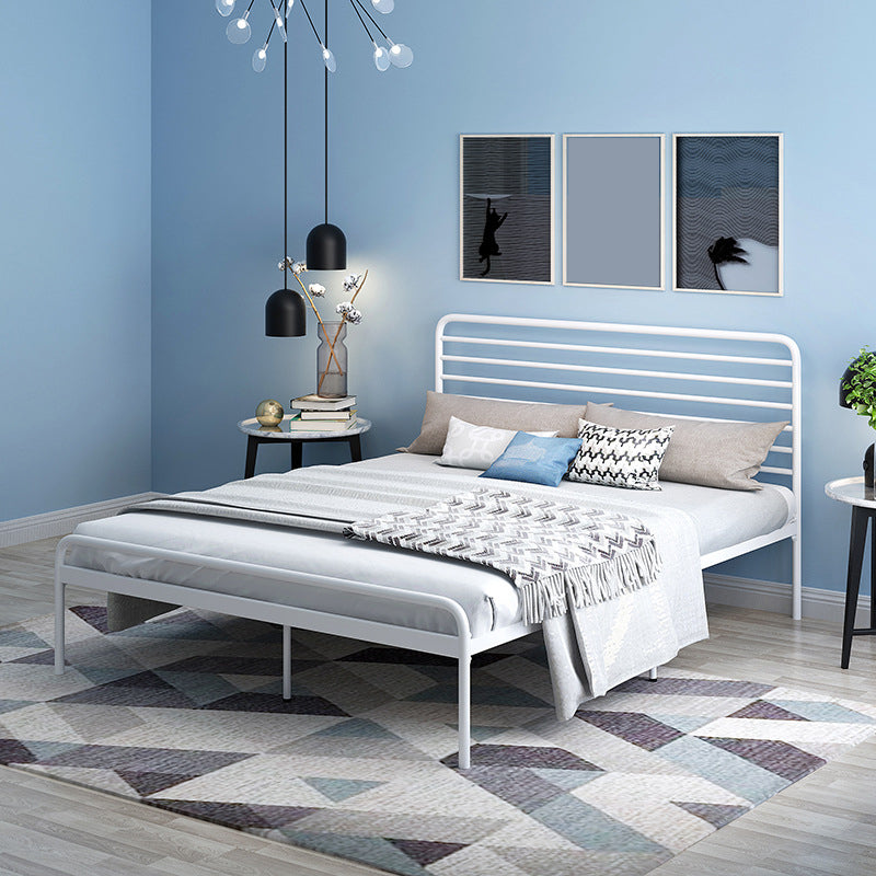 84.65 inch Wide Industial Bed Frame Metal Bed with Headboard White Clearhalo 'Bedroom Furniture' 'Beds' 'furn' 'furn_beds' 'Furniture' 6119652