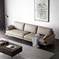 Modern Pillow Top Arm Sofa Faux/Genuine Leather Sofa in Gray