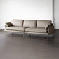 Modern Pillow Top Arm Sofa Faux/Genuine Leather Sofa in Gray