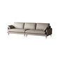 Modern Pillow Top Arm Sofa Faux/Genuine Leather Sofa in Gray