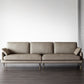 Modern Pillow Top Arm Sofa Faux/Genuine Leather Sofa in Gray