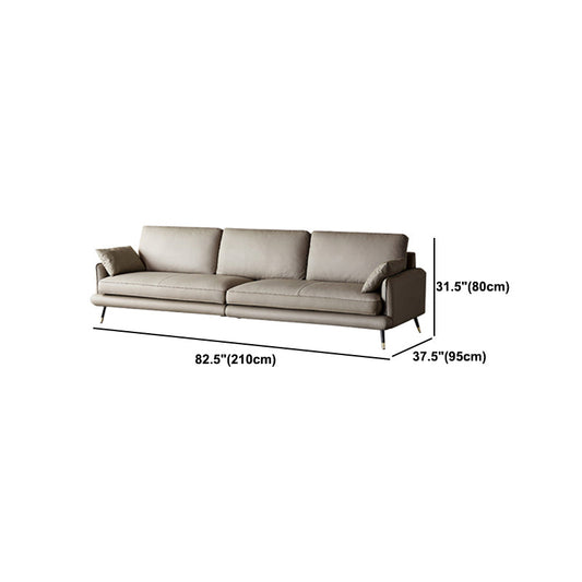 Modernes Kissen -Oberarm -Sofa Faux/Echtes Ledersofa in Grau