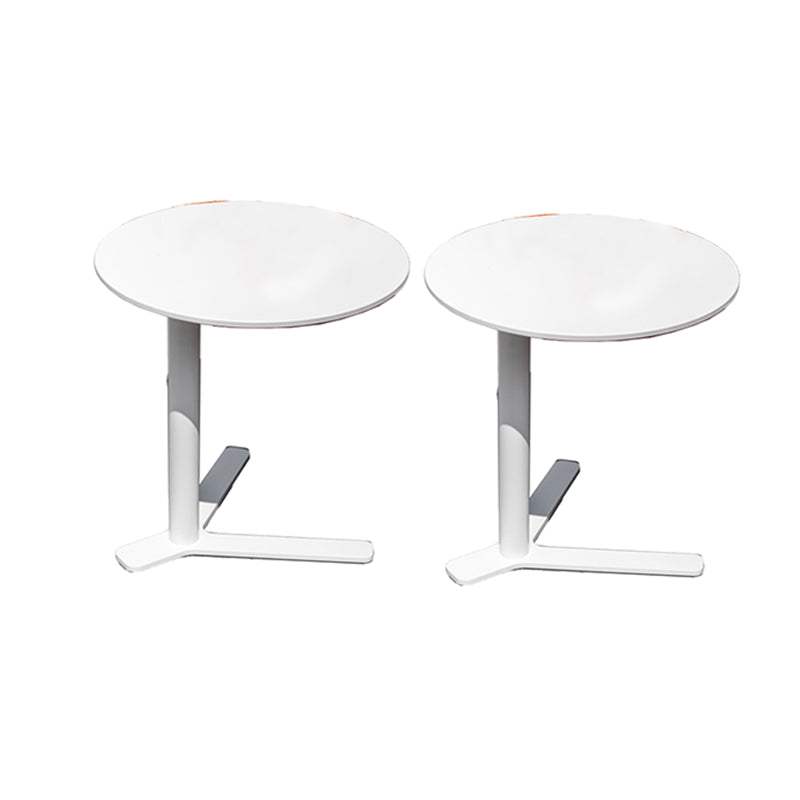 Mid-Century Modern Metal End Table Pedestal Round Sofa Side Table White 2 Clearhalo 'Coffee & Accent Tables' 'End & Side Tables' 'end_side_tables' 'furn' 'furn_end_side_tables' 'Furniture' 'Living Room Furniture' 6119720