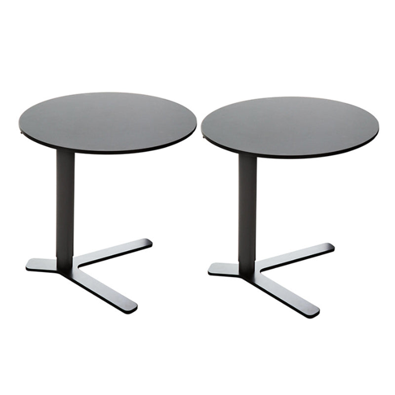 Mid-Century Modern Metal End Table Pedestal Round Sofa Side Table Black 2 Clearhalo 'Coffee & Accent Tables' 'End & Side Tables' 'end_side_tables' 'furn' 'furn_end_side_tables' 'Furniture' 'Living Room Furniture' 6119721