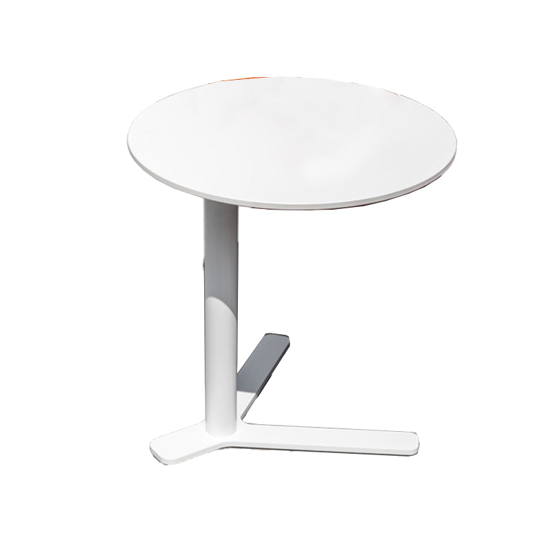 Mid-Century Modern Metal End Table Pedestal Round Sofa Side Table 16"L x 16"W x 20"H White 1 Clearhalo 'Coffee & Accent Tables' 'End & Side Tables' 'end_side_tables' 'furn' 'furn_end_side_tables' 'Furniture' 'Living Room Furniture' 6119725