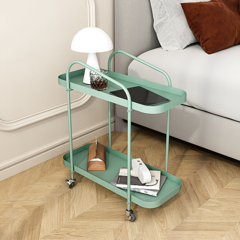 25.2" Tall Metal Side Table Shelf Included End Table with Casters Clearhalo 'Coffee & Accent Tables' 'End & Side Tables' 'end_side_tables' 'furn' 'furn_end_side_tables' 'Furniture' 'Living Room Furniture' 6119739