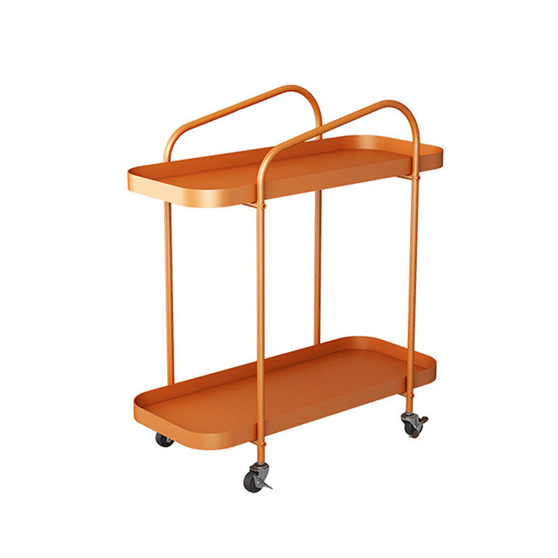 25.2" Tall Metal Side Table Shelf Included End Table with Casters Orange 1 Clearhalo 'Coffee & Accent Tables' 'End & Side Tables' 'end_side_tables' 'furn' 'furn_end_side_tables' 'Furniture' 'Living Room Furniture' 6119746