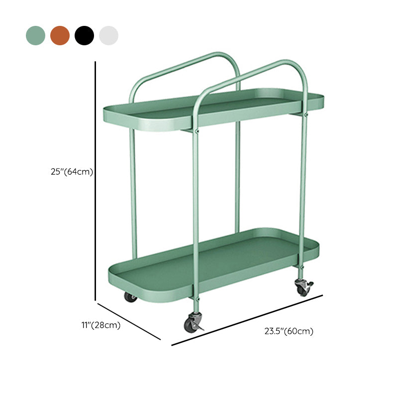 25.2" Tall Metal Side Table Shelf Included End Table with Casters Clearhalo 'Coffee & Accent Tables' 'End & Side Tables' 'end_side_tables' 'furn' 'furn_end_side_tables' 'Furniture' 'Living Room Furniture' 6119755