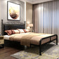 Modern Iron Arched Bed Upholstered Headboard Bed with Metal Legs