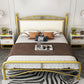 Modern Iron Arched Bed Upholstered Headboard Bed with Metal Legs