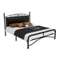 Modern Iron Arched Bed Upholstered Headboard Bed with Metal Legs