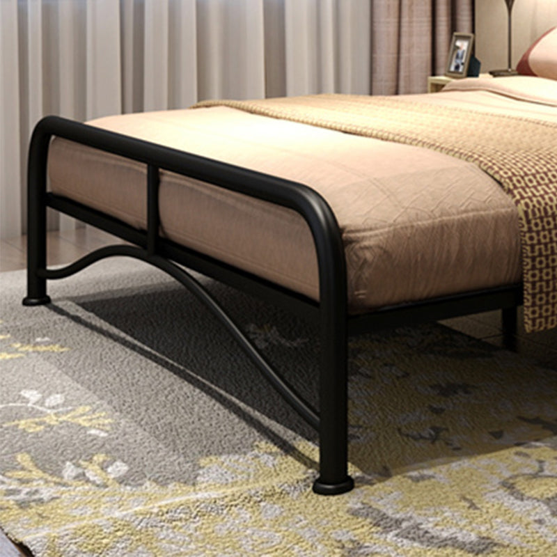 Modern Iron Arched Bed Upholstered Headboard Bed with Metal Legs