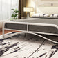 Modern Iron Arched Bed Upholstered Headboard Bed with Metal Legs