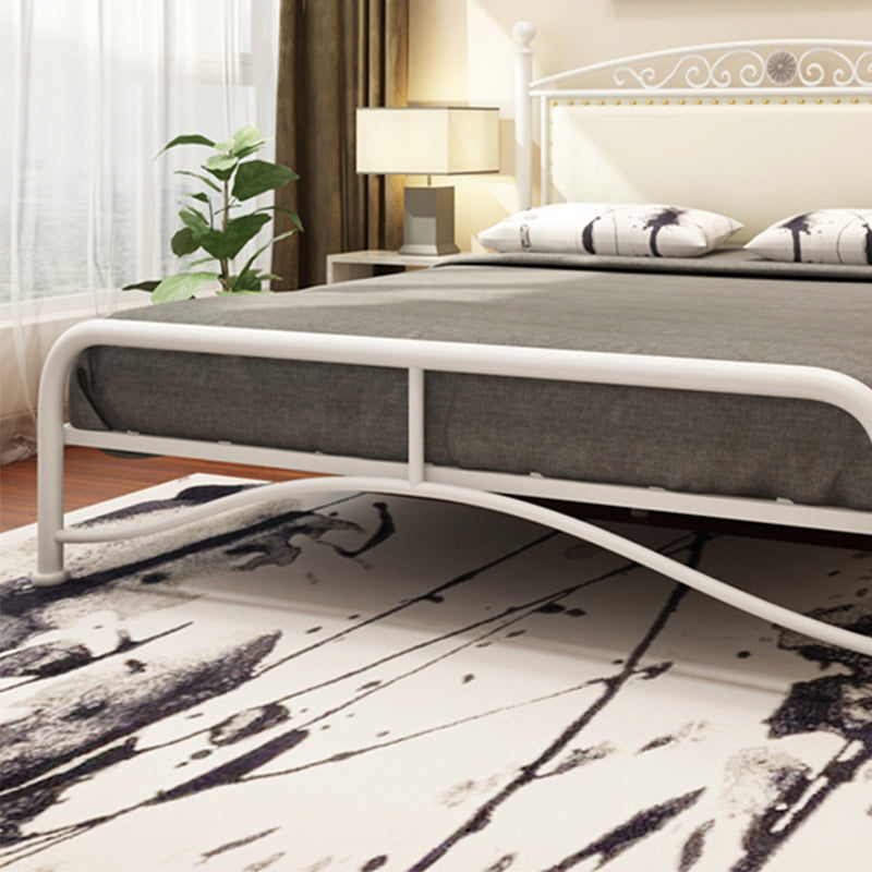 Modern Iron Arched Bed Upholstered Headboard Bed with Metal Legs