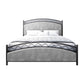 Modern Rectangular Bed Upholstered Headboard Bed with Metal Legs