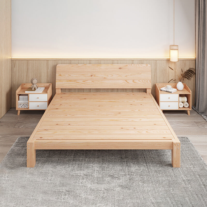 Scandinavisch rechthoekig bed hoofdeinde houten bed met aangepaste benen