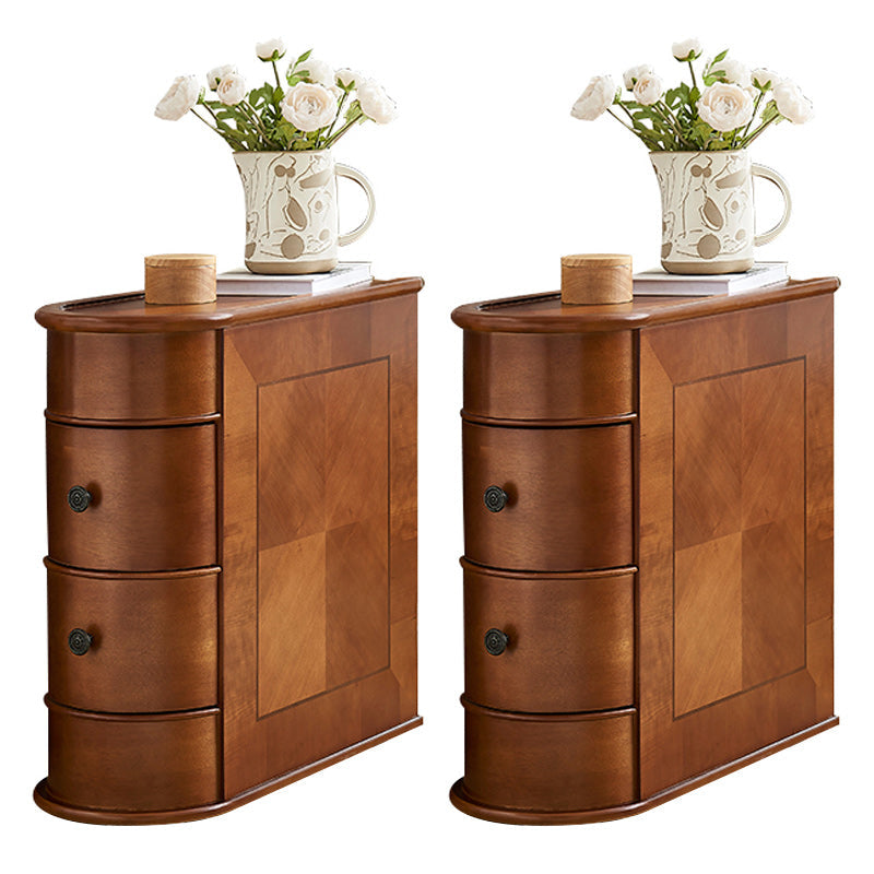 2-Drawer Wood Side Table North European Geometric Corner Table