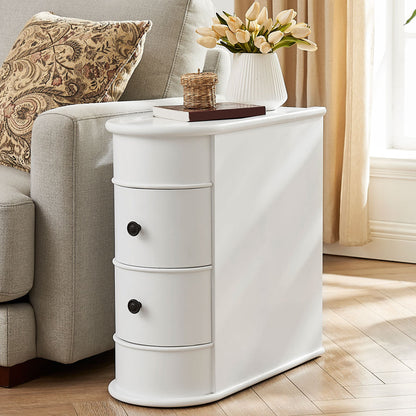 2-Drawer Wood Side Table North European Geometric Corner Table