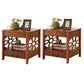 Modern Square Double Tier End Table Solid Wood 4 Legs End Table Red Brown 2 Clearhalo 'Coffee & Accent Tables' 'End & Side Tables' 'end_side_tables' 'furn' 'furn_end_side_tables' 'Furniture' 'Living Room Furniture' 6119989