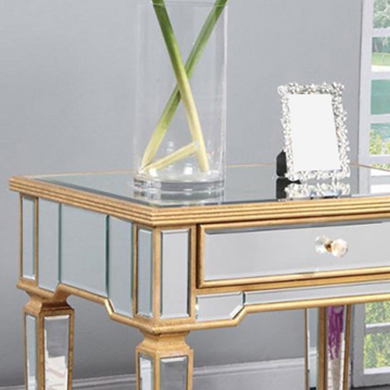 Tabla de extremo superior de vidrio cuadrado contemporáneo 4 Pats Tabla de extremo con cajón