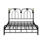 84.65 inch Wide Contemporary Bed Frame Metal Solid Color Bed with Headboard