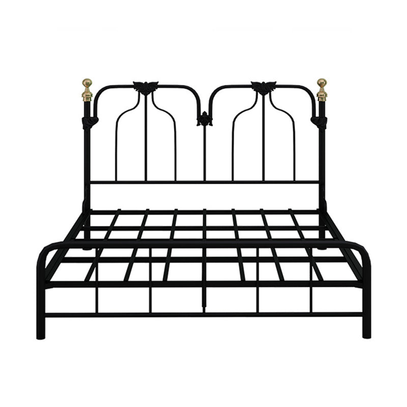 84.65 inch Wide Contemporary Bed Frame Metal Solid Color Bed with Headboard