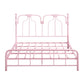 84.65 inch Wide Contemporary Bed Frame Metal Solid Color Bed with Headboard