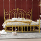 Single Metal Arched Headboard Bed Open-Frame Bed with Metal Legs
