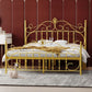 Single Metal Arched Headboard Bed Open-Frame Bed with Metal Legs