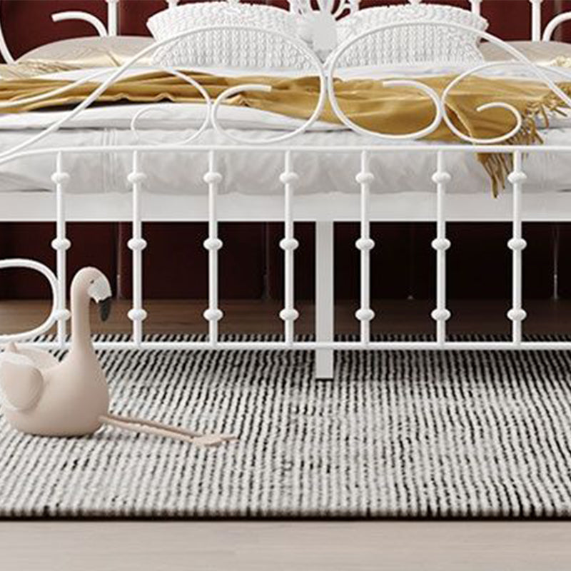 Single Metal Arched Headboard Bed Open-Frame Bed with Metal Legs