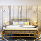 Modern Metal Headboard Bed Rectangular Open-Frame Bed with Metal Legs Gold Clearhalo 'Bedroom Furniture' 'Beds' 'furn' 'furn_beds' 'Furniture' 6120086