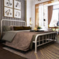 Modern Metal Headboard Bed Rectangular Open-Frame Bed with Metal Legs Full XL White Clearhalo 'Bedroom Furniture' 'Beds' 'furn' 'furn_beds' 'Furniture' 6120092