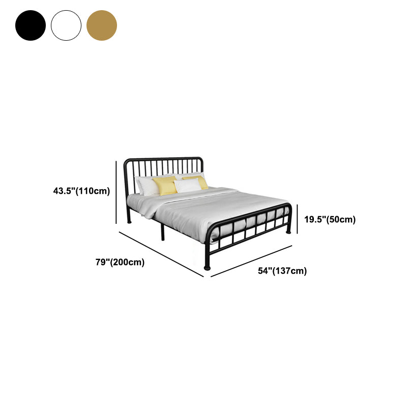 Modern Metal Headboard Bed Rectangular Open-Frame Bed with Metal Legs Clearhalo 'Bedroom Furniture' 'Beds' 'furn' 'furn_beds' 'Furniture' 6120096