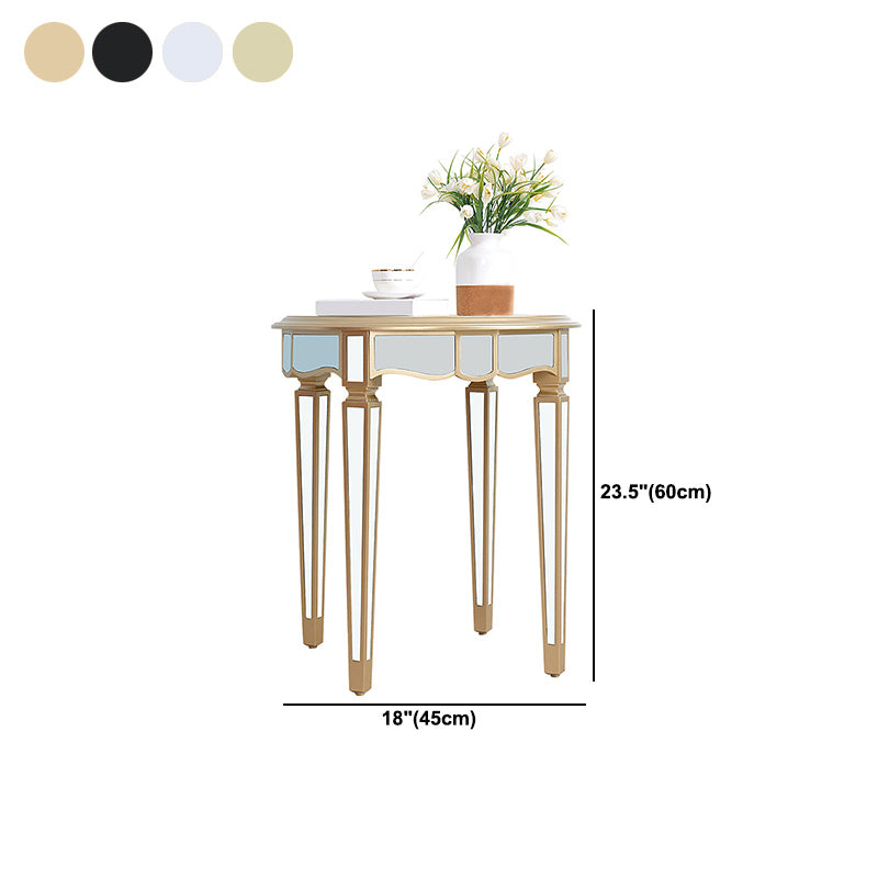 Round Glass Top Side End Table Modernistic Solid Wood 4 Legs End Table Clearhalo 'Coffee & Accent Tables' 'End & Side Tables' 'end_side_tables' 'furn' 'furn_end_side_tables' 'Furniture' 'Living Room Furniture' 6120119
