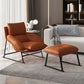 Genuine Leather Accent Chair Arms Included Accent Room Chair with Ottoman, 39.37" Wide Clearhalo 'Accent Chairs' 'accent_chairs' 'Chairs & Seating' 'furn' 'furn_accent_chairs' 'Furniture' 'Living Room Furniture' 6120185