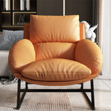 Genuine Leather Accent Chair Arms Included Accent Room Chair with Ottoman, 39.37" Wide Clearhalo 'Accent Chairs' 'accent_chairs' 'Chairs & Seating' 'furn' 'furn_accent_chairs' 'Furniture' 'Living Room Furniture' 6120190