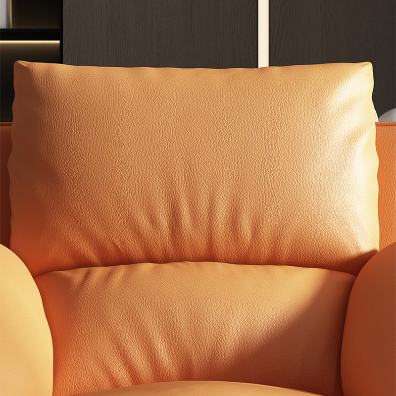 Genuine Leather Accent Chair Arms Included Accent Room Chair with Ottoman, 39.37" Wide Clearhalo 'Accent Chairs' 'accent_chairs' 'Chairs & Seating' 'furn' 'furn_accent_chairs' 'Furniture' 'Living Room Furniture' 6120195