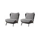 Velvet Armless Chair Pillow Back Chair for Living Room, 30.70" Wide Gray-Brown 2 Piece Set Clearhalo 'Accent Chairs' 'accent_chairs' 'Chairs & Seating' 'furn' 'furn_accent_chairs' 'Furniture' 'Living Room Furniture' 6120241