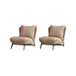 Velvet Armless Chair Pillow Back Chair for Living Room, 30.70" Wide Khaki 2 Piece Set Clearhalo 'Accent Chairs' 'accent_chairs' 'Chairs & Seating' 'furn' 'furn_accent_chairs' 'Furniture' 'Living Room Furniture' 6120242
