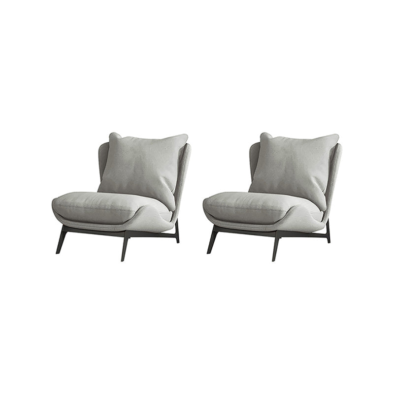 Velvet Armless Chair Pillow Back Chair for Living Room, 30.70" Wide Grey 2 Piece Set Clearhalo 'Accent Chairs' 'accent_chairs' 'Chairs & Seating' 'furn' 'furn_accent_chairs' 'Furniture' 'Living Room Furniture' 6120246