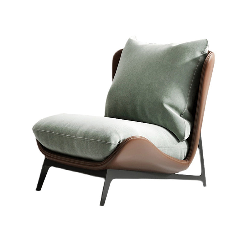 Velvet Armless Chair Pillow Back Chair for Living Room, 30.70" Wide Clearhalo 'Accent Chairs' 'accent_chairs' 'Chairs & Seating' 'furn' 'furn_accent_chairs' 'Furniture' 'Living Room Furniture' 6120248