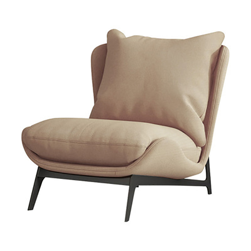Velvet Armless Chair Pillow Back Chair for Living Room, 30.70" Wide Khaki 1 Piece Clearhalo 'Accent Chairs' 'accent_chairs' 'Chairs & Seating' 'furn' 'furn_accent_chairs' 'Furniture' 'Living Room Furniture' 6120253