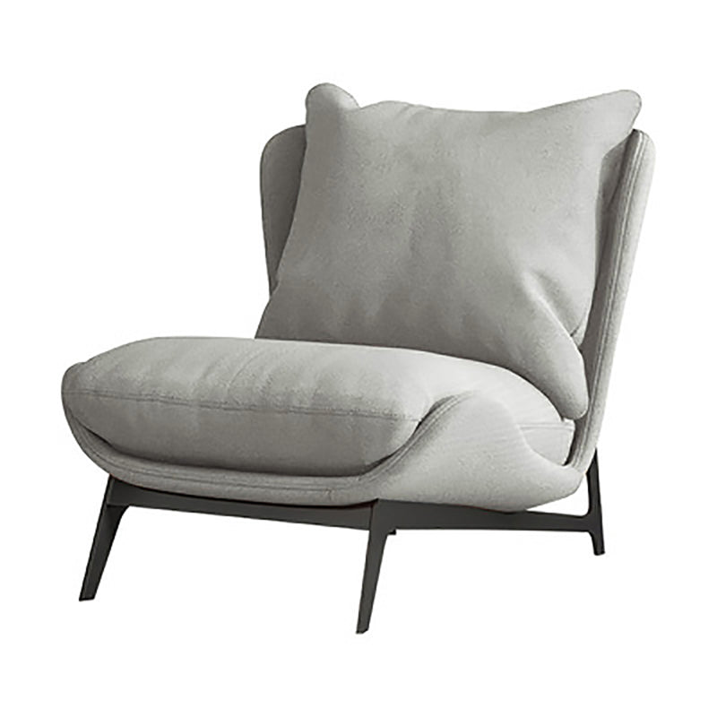 Velvet Armless Chair Pillow Back Chair for Living Room, 30.70" Wide Grey 1 Piece Clearhalo 'Accent Chairs' 'accent_chairs' 'Chairs & Seating' 'furn' 'furn_accent_chairs' 'Furniture' 'Living Room Furniture' 6120255
